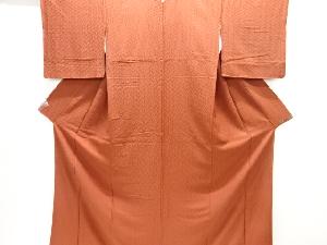 編目模様織り出し一つ紋色無地着物